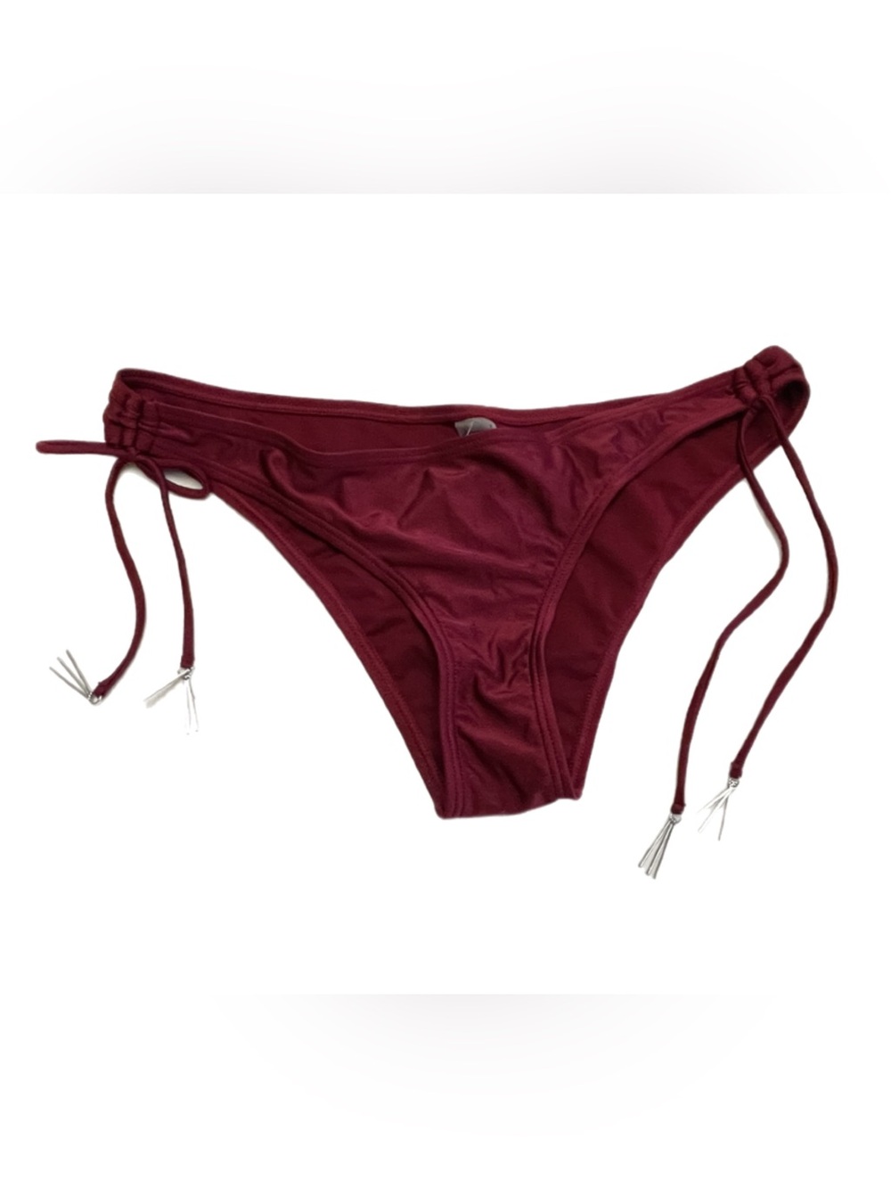 NWT - Deep Red Cheeky Bikini Bottoms w/ Tie Detail